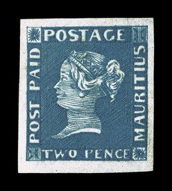 S.G. 5, 1848 2p Deep blue on greyish paper, Earliest Impression, position 1, an absolutely magnificent quality unused example of this important stamp, being in the most
pristine state of preservation possible, boasting four lavishly large and wo