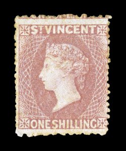 S.G. 20, 1873 1- Lilac rose, perforated 11 to 12 12x15, a mint example of this rarity that is, quite likely, the finest centered mint copy in existence, featuring outstanding
centering amid uncharacteristically large margins, rich color, l