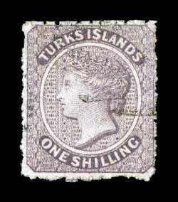 S.G. 6, 1873 1- Violet, a premium quality used example of this scarce stamp, possessing far better physical attributes than typically encountered, including being
extraordinarily well centered and very lightly cancelled, rich color, very fine a