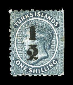S.G. 20a, 1881 12 on 1- Dull blue, setting 10, surcharge type 9, position R. 25, particularly fresh, well centered, straight edge at right, large part o.g., very fine for this
an extraordinarily rare surcharge type that is almost never o