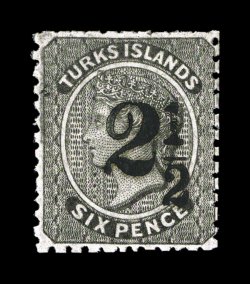 S.G. 26, 1880 2 12 on 6p Black, setting 2, surcharge type 16, choice mint single, unusually well centered, brilliantly fresh, deep rich color and a crisp impression, o.g., very
fine ex-Allen (Scott 18 $375.00).
