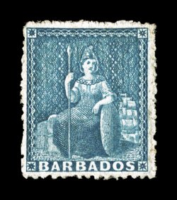 S.G. 44, 1870 (1p) Blue, rough perf. 14 to 16, wmk. large star, unused, fresh intense color, well centered, only a trace of o.g., choice very fine example of a difficult stamp
to find unused 1956 RPS certificate ex-Harris (Scott 25 $2,00