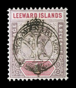 S.G. 10a, 1897 1p Jubilee, double overprint, striking mint example as the doubling is well apparent and nicely shifted, well centered, rich colors, o.g., barest trace of
hinging, very fine 1984 BPA certificate (Scott 10a $1,150.00).