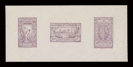 B2P-4P, 1924 5c-20c Olympic Games semi-postals, composite trial color proofs in the eight different colors, remarkably the Mayer collection contains a second set of these rare
proofs, also measuring 140x65mm, some values with light trivial toned