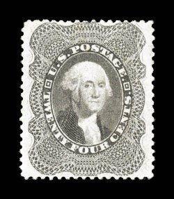 37, 24c Gray lilac, a wonderfully fresh and choice mint example of this difficult stamp, possessing exceptionally rich color and a strong detailed impression on bright paper,
unusually well centered as well, full clean o.g., lightly hinged, extr