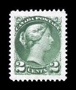 36, 2c Green, a phenomenal mint single in a condition that could not be improved upon, as this stamp possesses gigantic margins all around and is precisely centered within
these amazing borders, wonderfully rich color and a clean impression, unb