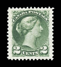 36, 1872 2c Green, a gorgeous mint example, incredibly well centered within huge jumbo margins, possessing a fabulous overall freshness and brilliance, with delightfully
bright rich color on immaculate paper, pristine o.g., never hinged, extreme