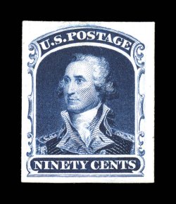 40P4-47P4, 1c-90c Reprints of the 1857-60 Issue, plate proofs on card cplt., each with large margins, fresh and bright, very fine set.