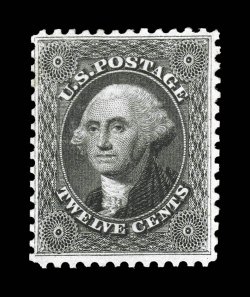 44, 12c Greenish black reprint, without gum as issued, well centered within larger margins than normally encountered on this value, strong color and a well defined impression,
very fine 1995 PF certificate and a 2005 PSE certificate (VF 80 SMQ