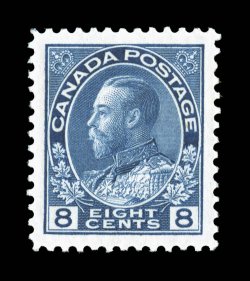 115, 1925 8c Blue Admiral, dry printing, a superb mint single, featuring mathematically precise centering within lavishly large margins, beautiful color that is especially
rich and vibrant, sharp impression on pristine white paper, unblemished