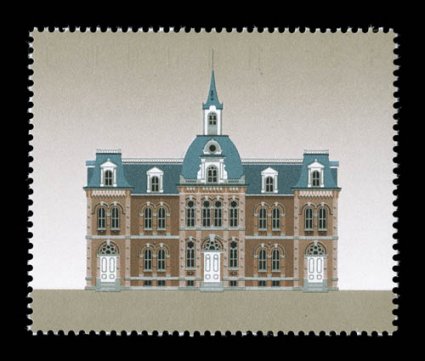 1376a, 1994 $2.00 Provincial Normal School, dark green inscriptions omitted, perforated 14.6 x 14, o.g., n.h., extremely fine a very elusive error, with only 68 known
(Unitrade C$1,500.00).