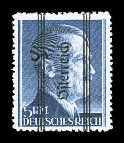 428-31, 1945 1M-5M Hitler overprinted for use in Styria cplt. Ty. II overprints measuring 16mm, bright and fresh, o.g., n.h., very fine accompanied by a 2002 Adolf Kovar
certificate and each stamp with small Kovar experts handstamp (Michel 