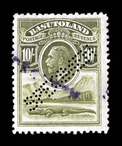 1S-10S, 1933 12p to 10- King George V, with perforated Specimen, similar to the above lot, but with additional handstamped Specimen in violet, part o.g. or small part o.g.,
fine-very fine cataloged as the normal specimens (S.G. 1s-10s).
