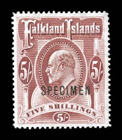 22S-29S, 1904-07 12p to 5- King Edward VII, with Specimen overprint cplt., strong rich colors, o.g., a few with minor h.r., very fine (S.G. 43s-50s £600).