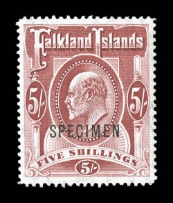 22S-29S, 1904-07 12p to 5- King Edward VII, with Specimen overprints cplt., rich bright colors, o.g., h.r.s, fine-very fine (S.G. 43s-50s £600).