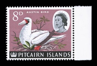45a, 1964 8p Red-footed booby, gray (beak) omitted, another mint example of this error, this being a right sheet-margin single, o.g., n.h., very fine (S.G. 42a
£450).