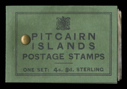 S.G. SB1 var., 1940 King George V complete booklet, a provisional booklet made up by Postmaster Roy Clark after the original supply of booklets was exhausted (approximately
1943), these are identical to the issued booklet with the same cover tha