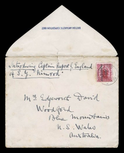 S.G. A1 1908 1p Rose carmine, with King Edward VIILand. overprint in green, Royle printing, the postal history balance of collection containing eight covers and two post
cards, all franked with a single examples of the special 1p stamp for th