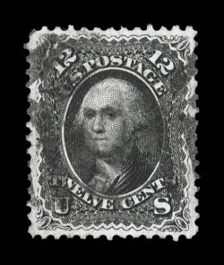 69, 12c Black, exceedingly well centered within large margins, deep color and a highly detailed impression, extremely fine a select used example 1999 PF certificate and a 2008
PSE certificate (XF-Superb 95 SMQ $1,050.00).