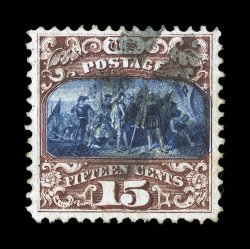 119, 15c Brown and blue, Ty. II, used, deep intense colors and impressions, very well centered and margined, light quartered cork cancel, extremely fine 2006 PF certificate (XF
90 SMQ $680.00).