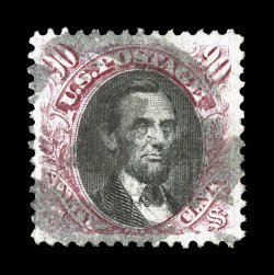 122, 90c Carmine and black, handsome used example of this popular high value classic stamp, being particularly well centered amid uncharacteristically large margins, strong
colors, unusual cancellation, extremely fine 1985 PF certificate.