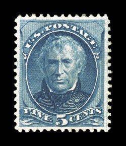 179, 5c Blue, select mint example, unusually fresh, deep luxuriant color and impression on crisp paper, well centered, o.g., relatively lightly hinged, extremely fine for this
surprisingly difficult stamp 1997 PF certificate.