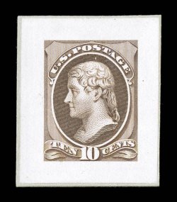 205P2-211P2, 1c-10c Bank Notes, small die proofs cplt., each is affixed to a small portion of the original Roosevelt album page, all with large even margins, lovely bright
colors, a very fine set of these scarce proofs.