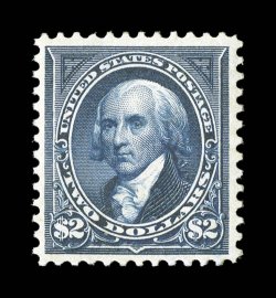277, $2.00 Bright blue, quite nicely centered, luxuriously rich color and a deeply etched impression, o.g., relatively lightly hinged, very fine 1992 PF
certificate.
