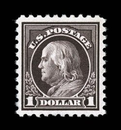 478, $1.00 Violet black, strong rich color, well centered and margined, o.g., relatively lightly hinged, very fine.