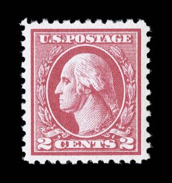 527, 2c Carmine offset, Ty. V, an incredible quality mint single, being flawlessly centered amid large balanced margins, extraordinarily bright and fresh, pristine o.g., n.h.,
an extremely fine gem 2007 PSE certificate (Superb 98 SMQ $1,600.00