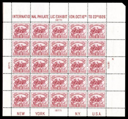 630, 2c White Plains souvenir sheet, well centered throughout the sheet, bright and fresh, o.g., n.h., very fine-extremely fine.