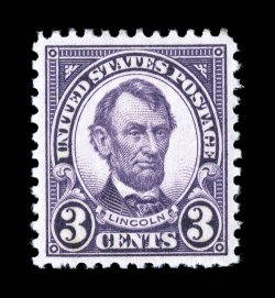 635, 3c Abraham Lincoln, excellent centering, rich vibrant color, pristine o.g., n.h., extremely fine 2007 PSE certificate (Superb 98 SMQ $365.00).