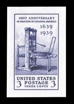 857P2, 3c Printing Tercentenary, small die proof on wove paper, measuring 28x43mm, beautifully fresh on bright paper, immaculate condition, extremely fine a rare proof 2000 PF
certificate.