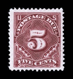 J34, 5c Deep claret rather well centered amid extravagantly large margins, rich luxuriant color and a deeply etched impression, o.g., choice very fine 2007 PF
certificate.