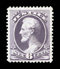 O28, 6c Justice, well centered amid unusually large margins, strong rich color, o.g., lightly hinged, choice very fine 2008 PSE certificate.