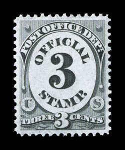 O49, 3c Post Office, a remarkably choice mint single, being flawlessly centered within large margins, plus it is extraordinarily fresh, immaculate o.g., n.h., extremely fine an
outstanding gem 2006 PSE certificate (Superb 98 SMQ does not pric