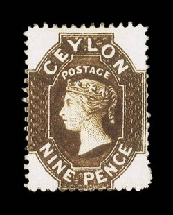 9d. brown, unused without gum, good color, fine. Rare. R.P.S. Certificate (1994). Sc. 42 S.G. 42, £1200. provenance: Sothebys auction, July 1995