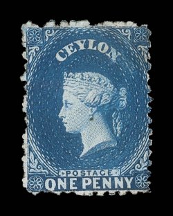 1d. dull blue, unused without gum, tiny natural paper inclusion below Queens ear, fine. Rare. R.P.S. Certificate (2007). Sc. 44 S.G. 44, £1500.