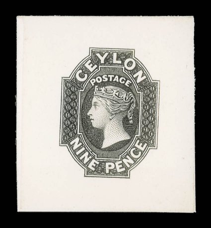 9d. in black on India paper backed on card (36x39mm.), fine. Very rare. provenance: Dr. Fleming, February 1951 P.C. Pearson, April 1983