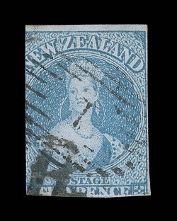 2d. blue with margins on three sides, overlap at foot resulting in part of value missing, cancelled 1 and with part of a further indistinct h.s. at foot most
unusual.