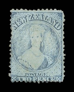 2d. pale blue with a large degree of plate wear surrounding the portrait and elsewhere, unused without gum. An attractive example fully illustrating the need for the
introduction of a new plate which was not to follow for another two years. Sc. 1