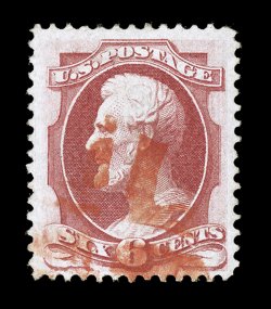 137, 6c Carmine with Grill, lovely used example, being well centered and with strong color, beautifully cancelled by a striking red NYFM crossroads postmark, very fine an
especially choice and eye-appealing used stamp 1980 PF certificate