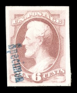 159TC, 159P3, 159P4, 6c Continental Bank Note trial color and proof group, including a single and a corner sheet-margin block of four of the 6c Black trial color plate proof on
India (the block card mounted), two plate proof blocks of four on In