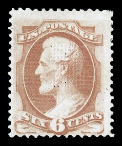 159b, 6c Dull pink, Continental J grill, a seldom seen mint example of this distinctive J grill impression, wonderfully fresh, strong color, centered a bit to bottom as the
vast majority of known examples are found, full o.g., which shows th