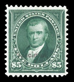 264SE-278SE, 1895 1c-$5.00 Second Bureau issue, handstamped Specimen. in purple, a complete set of all thirteen values, the $1.00 represented by the Ty. II, a much better
quality set than typically seen, as many are found with faults or with s