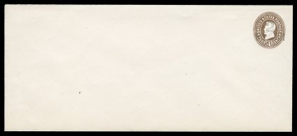 U374 var., UPSS 2915, 2c on 4c Brown on white,  type 4 surcharge, die 104, size 21, knife 100, wmk. 13, a mint entire of this revalued surcharge on the Lincoln design, which is
unlisted in Scott, fresh, very fine and quite scarce 2000 PF certi