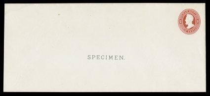 UO37SUO57S, 6c Lincoln, War Dept. stamped envelopes, with SPECIMEN overprints, a very scarce group of fifteen entires all with various forms of SPECIMEN overprints, on a
variety of sizes, knives, papers, etc. for both the 1873 Reay and 18