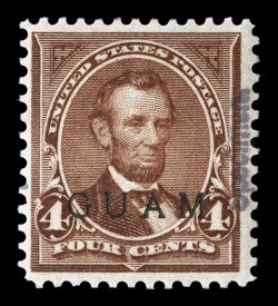 4S-E, 4c Brown, handstamped Specimen., three examples, one normally handstamped diagonally, one handstamped vertically and another handstamped horizontally, o.g., one with
slightly glazed gum, fine-very fine 2005 PF certificate for normally p