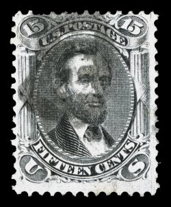 98, 15c Black, F grill, used, cancelled by excellent strike of negative HI of Honolulu, Hawaii, fairly well centered, faint trace of a small inconsequential crease, otherwise
very fine ex-Stollnitz.