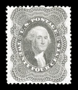 37, 24c Gray lilac, an exceptionally fresh mint example, featuring considerably stronger color and impression than typically seen, well centered, full o.g., relatively lightly
hinged, very fine a choice example of a terribly challenging stamp